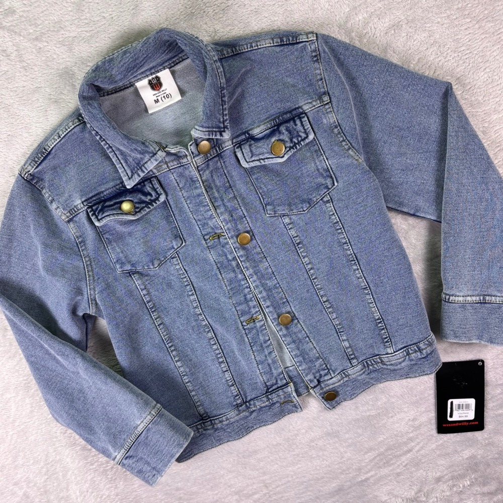 Wes and Willy Youth Denim Jacket Sz M (10) LSU Tigers‎ Button Front New w/ Tags